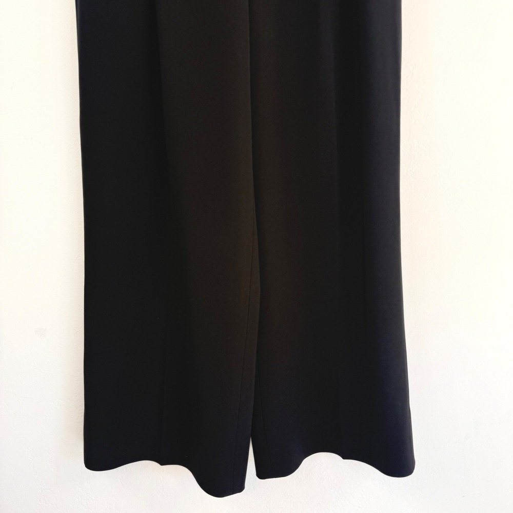 Babaton Aritzia Black Pleated Wide Leg Trousers Pants Sz 0  High Rise Minimalist - Picture 4 of 15